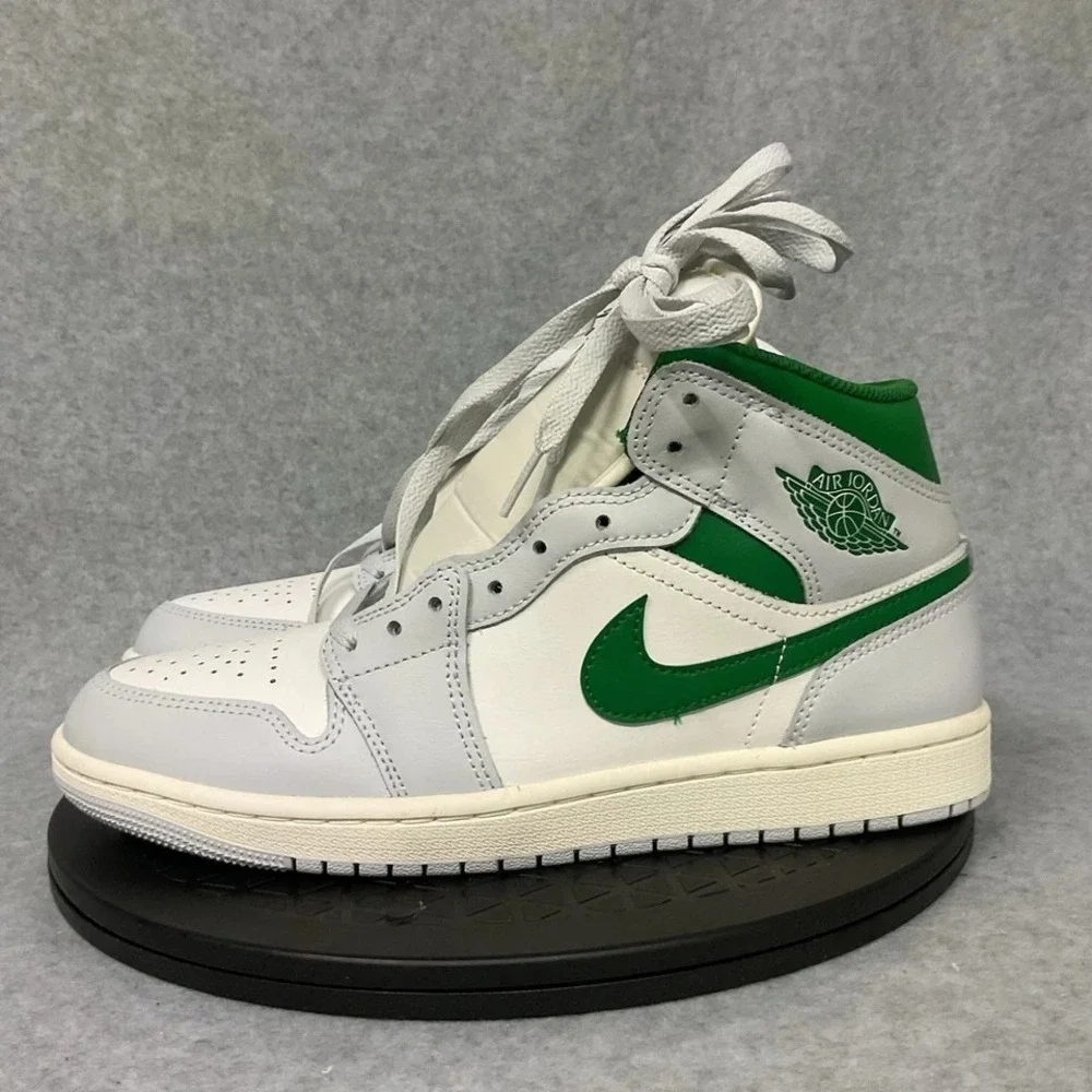 Men's Size 8.5 Air Jordan 1 Mid White 'Lucky Green' DQ8426-142 no box
